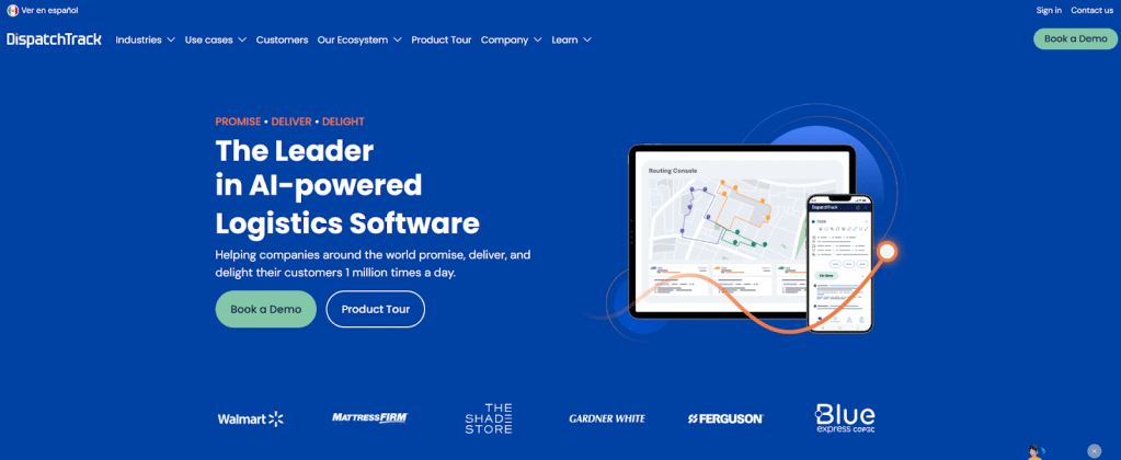 DispatchTrack homepage