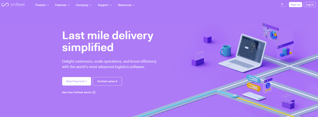 OnFleet homepage